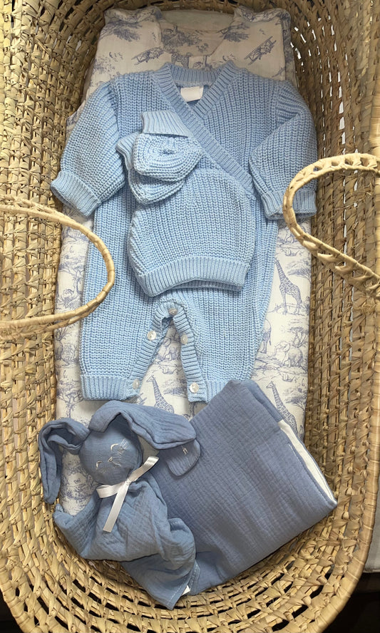Trousseau naissance savane bleu